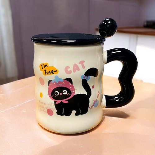 Bam Seramik Kupa Kedi Kaşıklı 2