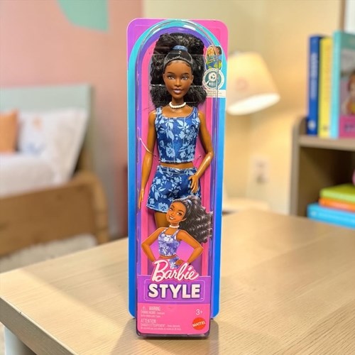 Barbie Style Parti Bebekleri Fashionistas Mavi Elbiseli
