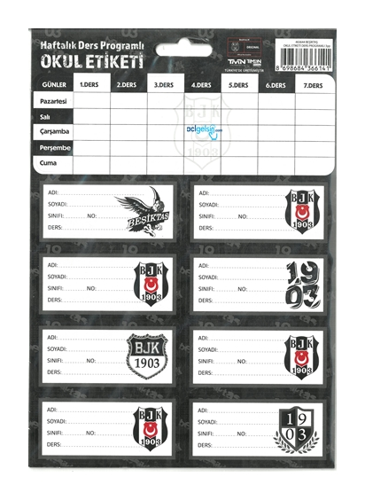 Beşiktaş Ders Proğramlı Okul Etiketi