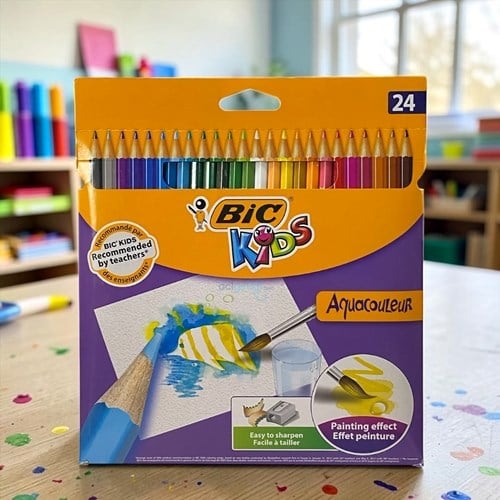 Bic Kids Aquacouleur Kuru Sulu Boya Kalemi Tam Boy 24 Renk