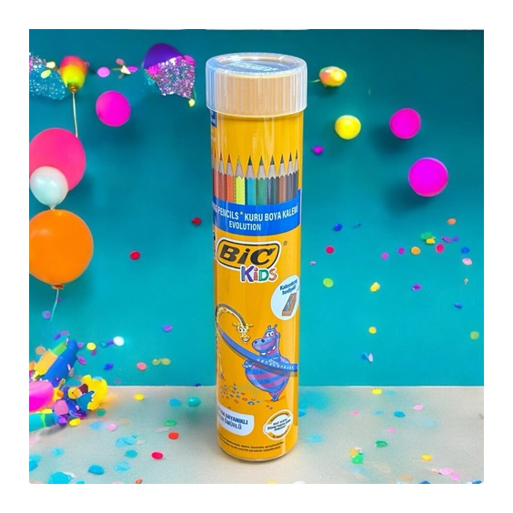 Bic Kids Evolutıon Kuruboya Kalemi 12 Li Metal Tüp