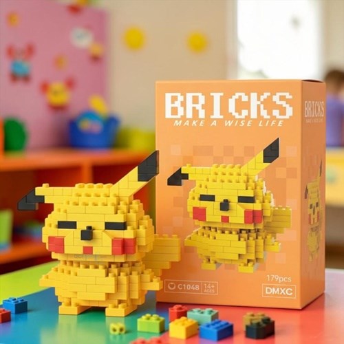 Bricks Pikachu Karakter Figürü Lego Yapı Oyuncakları