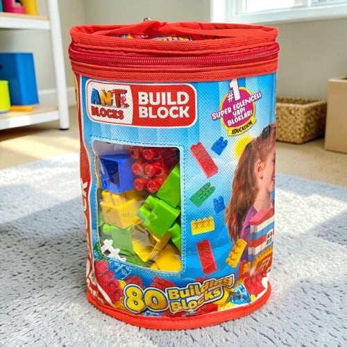 Build Block 80 Parça Yapı Blokları Çantalı Set