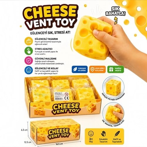 Butter Chees Squishy Peynir Stres Gideren Sıkma Oyuncağı