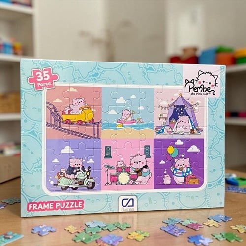 Ca Games Pembe Kedi Frame Puzzle 35 Parça