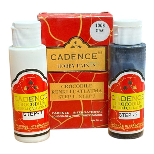 Cadence Crocodil Crackle Renkli İki Aşamalı Çatlatma 1008 Siyah
