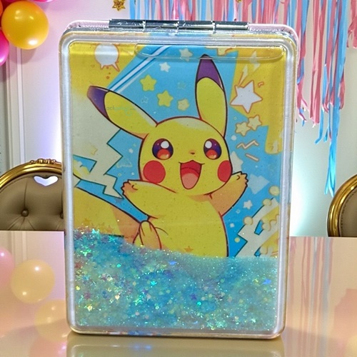 Cep Aynası Pikachu Sulu Simli Dikdörgen