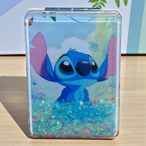 Cep Aynası Stitch Sulu Simli Dikdörtgen
