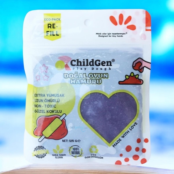Childgen Doğal Oyun Hamuru Poşetli 125 Gr Mor
