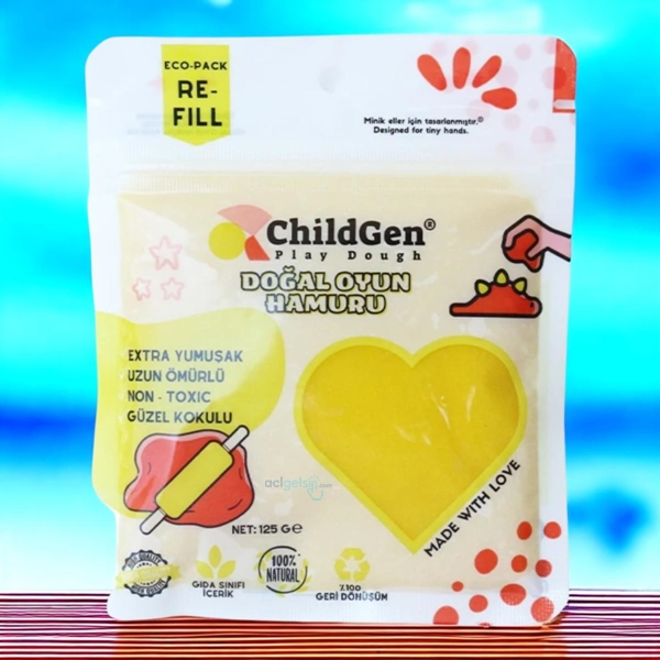 Childgen Doğal Oyun Hamuru Poşetli 125 Gr Sarı