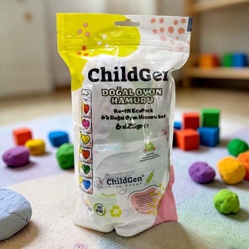 Childgen Ecopack Oyun Hamuru Refill 6'lı Set Vakumlu Poşetli