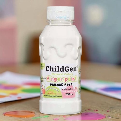 Childgen Süper Yıkanabilir Parmak Boyası 350 Ml Beyaz