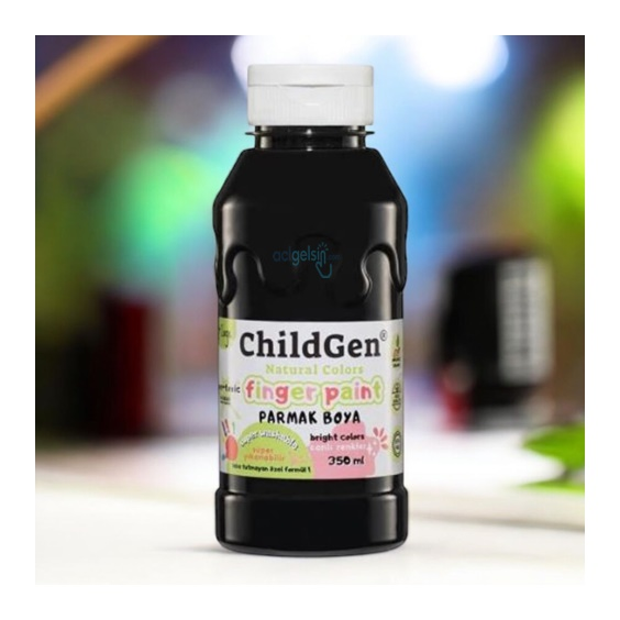 Childgen Süper Yıkanabilir Parmak Boyası 350 Ml Siyah