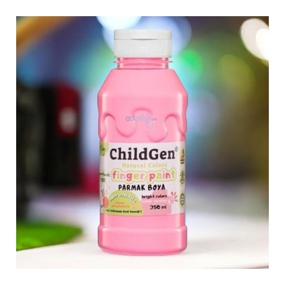 Childgen Süper Yıkanabilir Parmak Boyası 350 Ml Pembe
