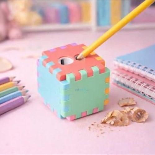 Çiftli Puzzle Kalemtraş Renkli Jumbo Ve Normal Kalem İçin