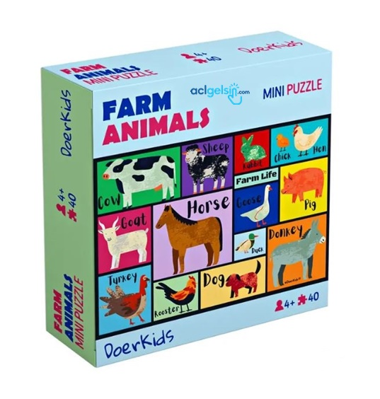 Çiftlik Hayvanları Mini Puzzle 40 Parça 4+ Yaş