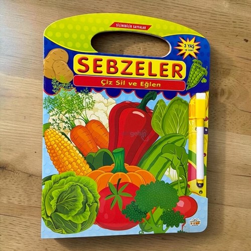Çiz Sil Ve Eğlen Aktivite Kitabı - Sebzeler