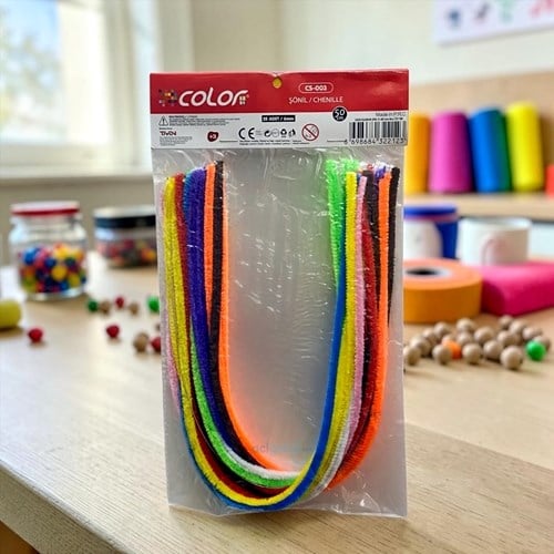 Colorbank Şönil 6mm 50cm 25li Paket Renkli
