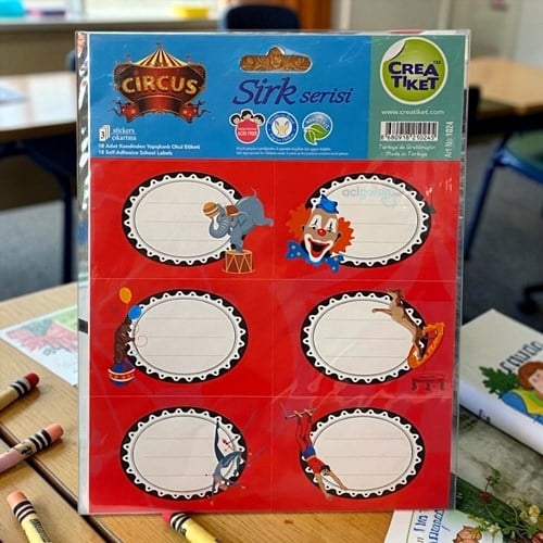 Crea Tiket Sirk Serisi Okul Etiketi 3 Yaprak