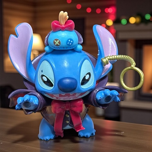 Dek Premium Seri 11'cm Aksesuarlı Stitch Figür Vampir