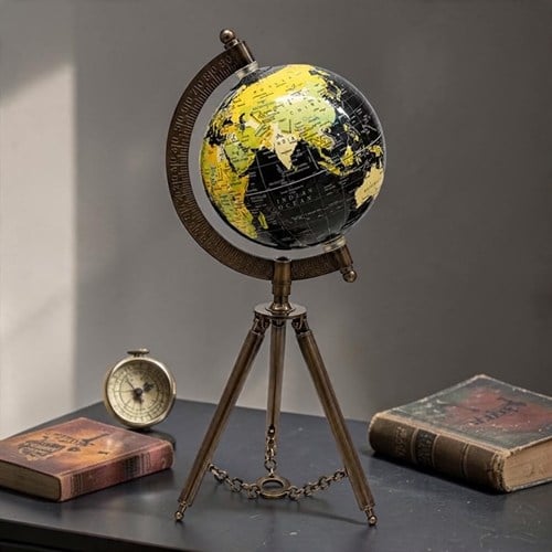 Dekoratif Ahşap Tripot Ayaklı Dünya Küre 4167-bla