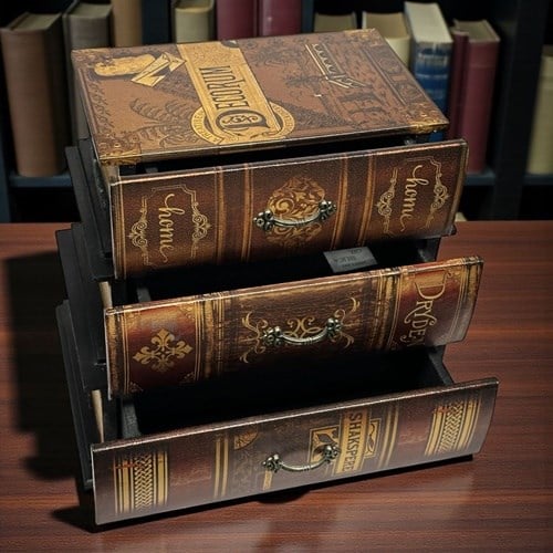 Dekoratif Ahşap Vintage 3 Çekmeceli Kutu