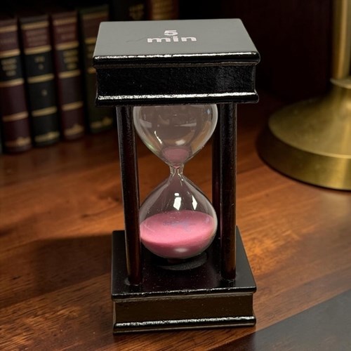 Dekoratif Kare Ahşap Renkli Kum Saati 5 Min Pembe