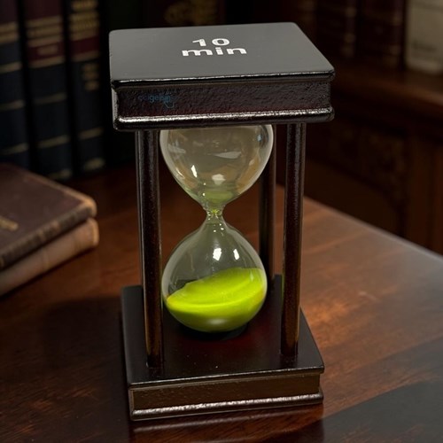 Dekoratif Kare Ahşap Renkli Kum Saati 10 Min.yeşil