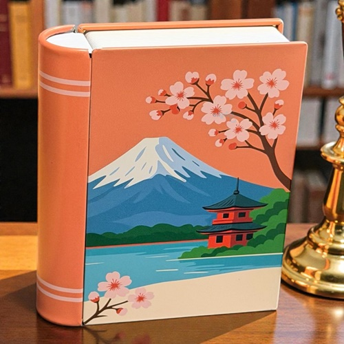 Dekoratif Kitap Görünümlü Metal Saklama Kutusu Kyoto