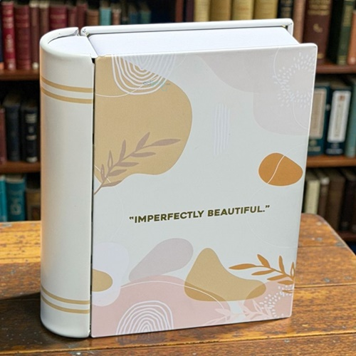 Dekoratif Kitap Görünümlü Metal Saklama Kutusu Beautıful