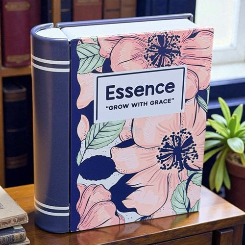 Dekoratif Kitap Görünümlü Metal Saklama Kutusu Essence