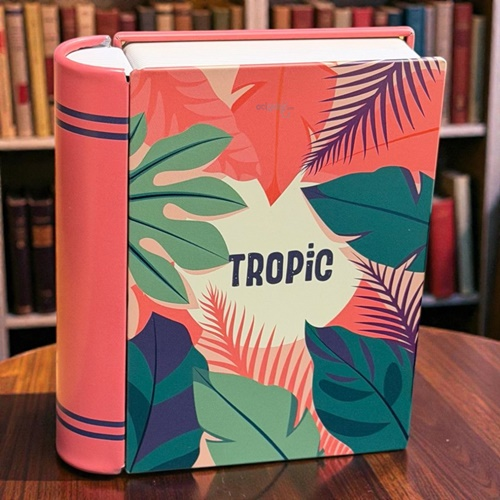 Dekoratif Kitap Görünümlü Metal Saklama Kutusu Tropic