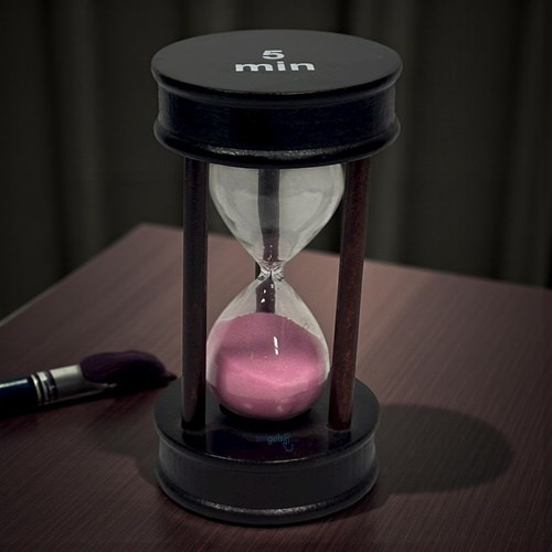 Dekoratif Oval Ahşap Renkli Kum Saati 5 Min Pembe