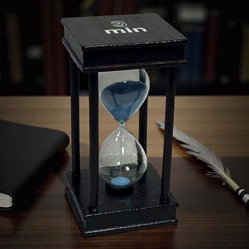 Dekoratif Oval Ahşap Renkli Kum Saati 3 Min Mavi