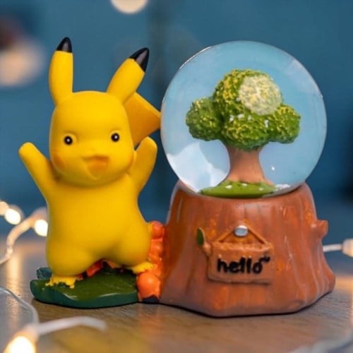Dekoratif Pikachu Biblolu Kar Küresi
