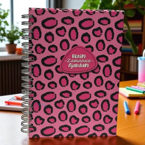 Denden Benim Zamansız Ajandam Pembe Leopar