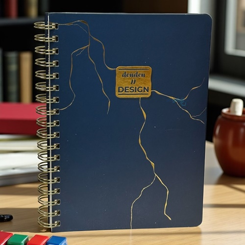 Denden Redactar Mermer Desenli Defter Lacivert