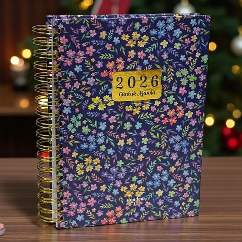 Denden Spiralli 2026 Small Flowers Desen Ajanda