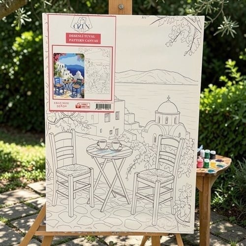 Desenli Tuval Boyama 35x50 Adalarda Kahve