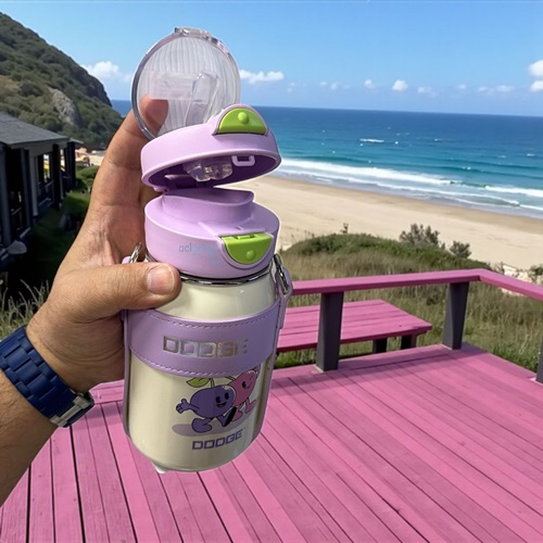 Dodge Çelik Termos Matara Lila Krem 520 Ml