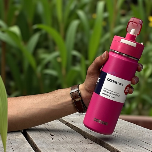 Dodge Çelik Termos Matara Pembe 600 Ml
