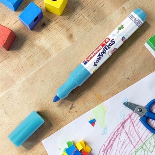 Edding Funtastics Çocuklar İçin Kalın Uçlu Keçeli Kalem Açık Mavi