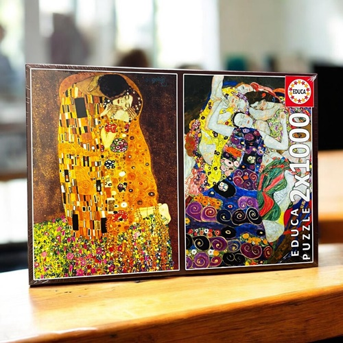 Educa Puzzle 2×1000 Parça Öpücük Ve Kız, Gustav Klimt