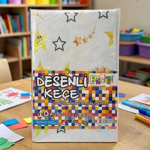 Educolors Desenli Keçe A4 Karışık 10 Desen