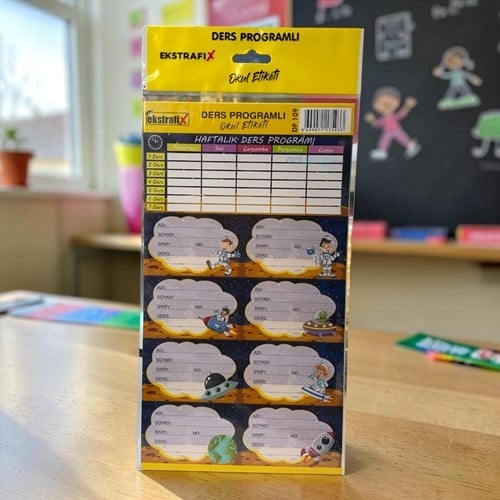 Ekstrafix Ders Programlı Okul Etiketi 3 Yaprak