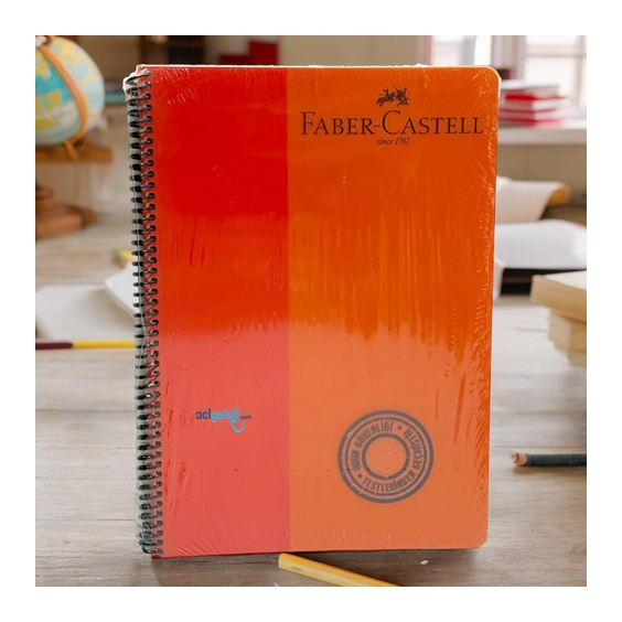 Faber Castell Bicolor Spralli Defter A4 100 Yaprak Çizgili