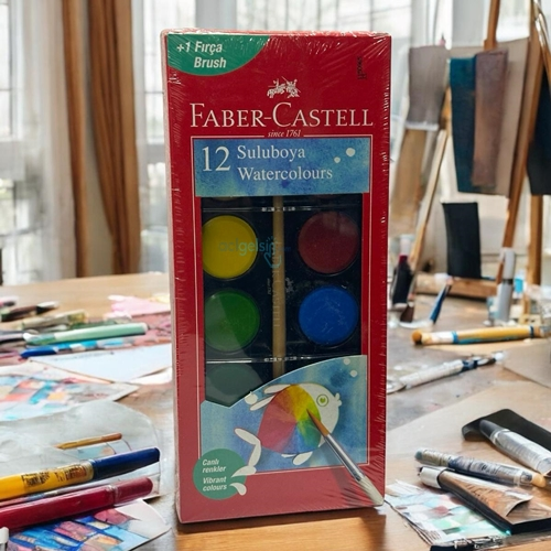 Faber Castell Büyük Boy Sulu Boya 12 Renk