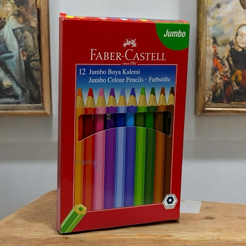 Faber Castell Jumbo Kuru Boya 12 Renk Tam Boy