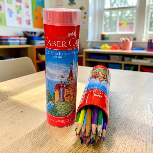 Faber Castell Kuruboya 24 Renk Metal Tüp