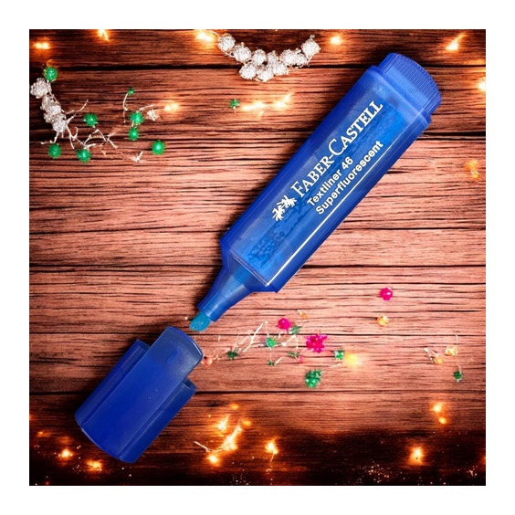 Faber Castell Şeffaf Gövdefosforlu Kalem Mavi